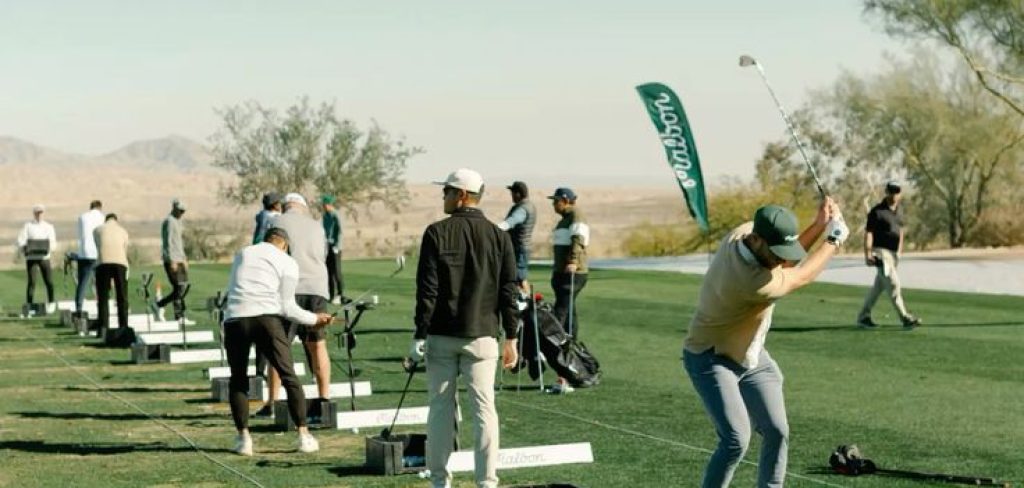 group golf lessons during a team building day