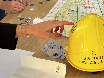 solving a riddle involving a construction site helmet that